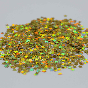 3mm Holographic Gold Star Glitter